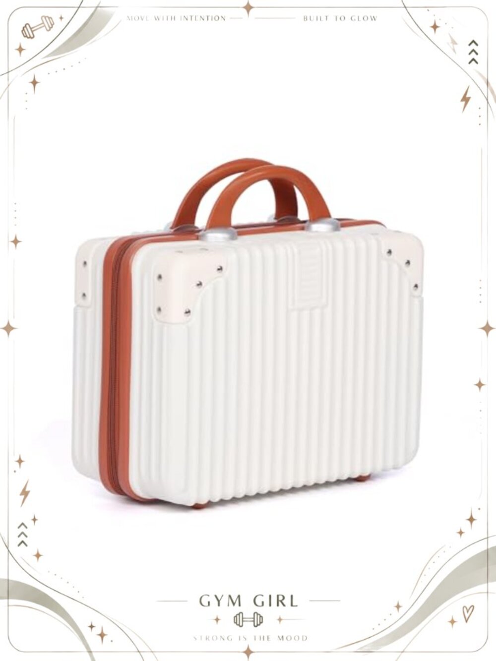 Hard Shell Makeup Train Case Lockable ABS+PC Travel Vanity Case